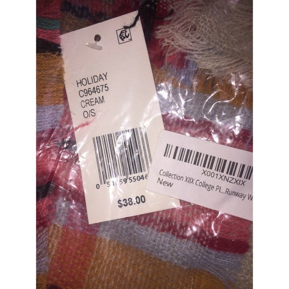 Collection XIIX College Plaid Runway Wrap & Scarf in One, Retail $38.00 - Picture 4 of 6